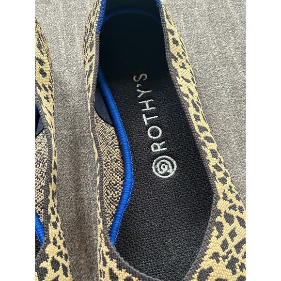 ROTHY'S Pointed Toe Ballet Flat Leopard Print RETIRED Like New Size 10.5 - Picture 7 of 12